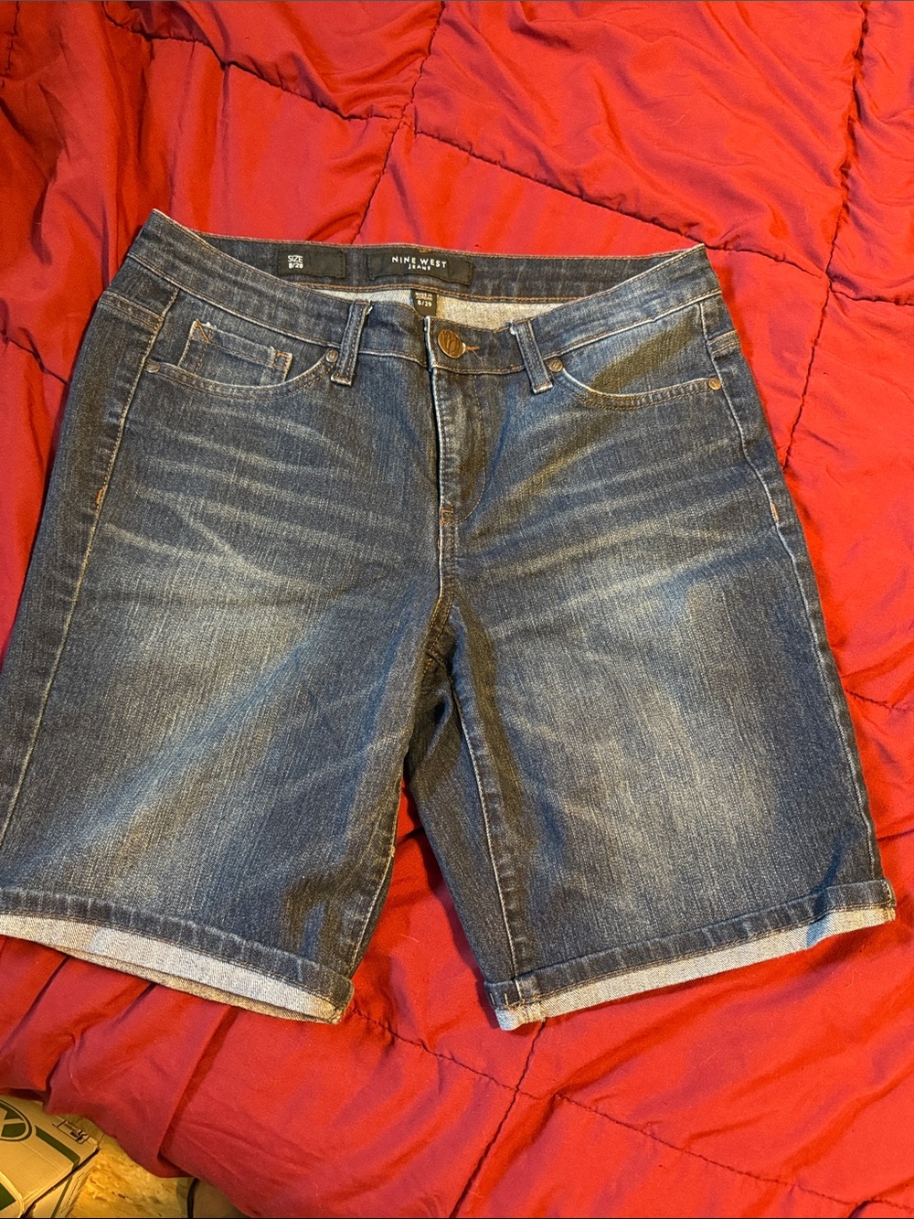 Nine West Blue Denim Bermuda Shorts